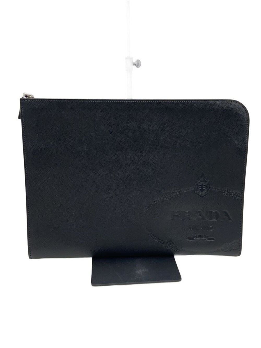 Prada Clutch Bag Leather Black